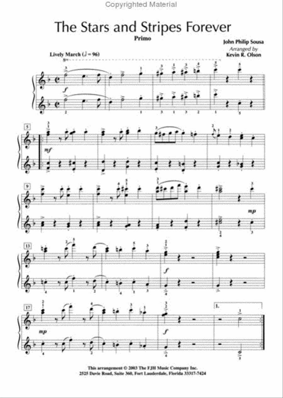 The Stars and Stripes Forever 1 Piano, 4-Hands scores gallery preview page 2