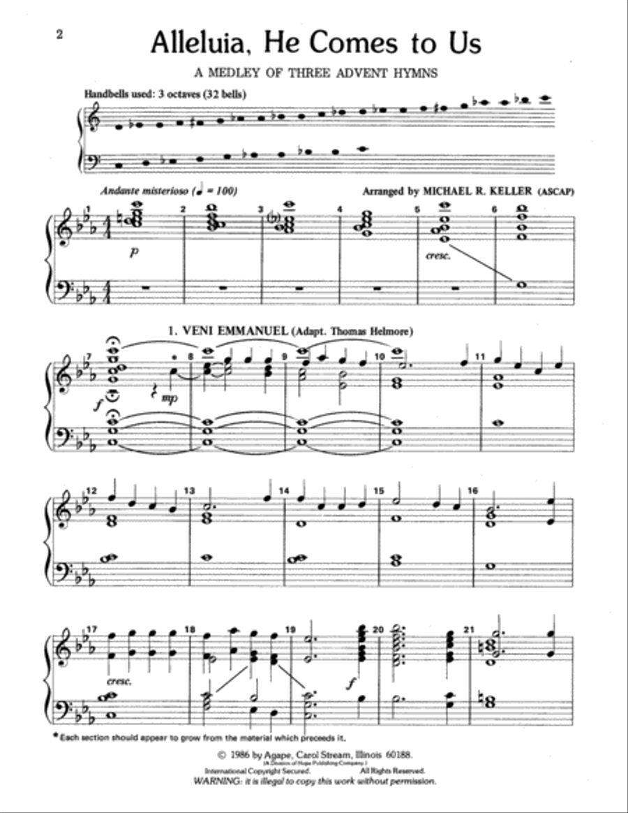 Alleluia, He Comes to Us 3-Octaves scores gallery preview page 9