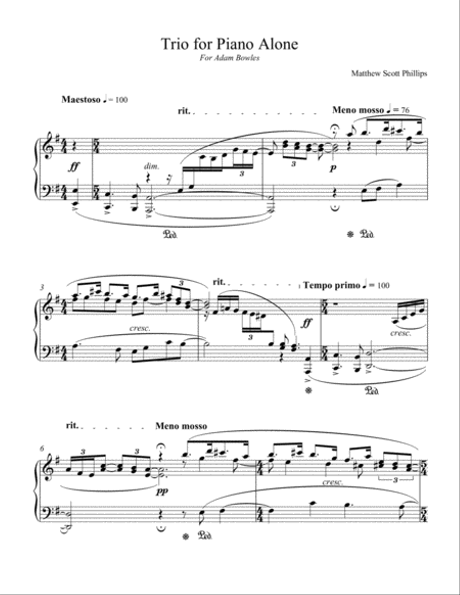 Trio for Piano Alone Piano Solo scores gallery preview page 3
