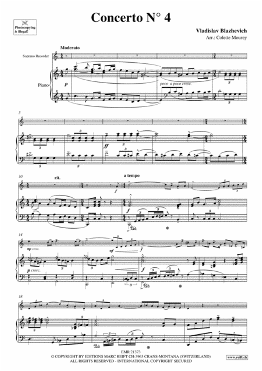 Concerto No. 4 Soprano Recorder scores gallery preview page 3
