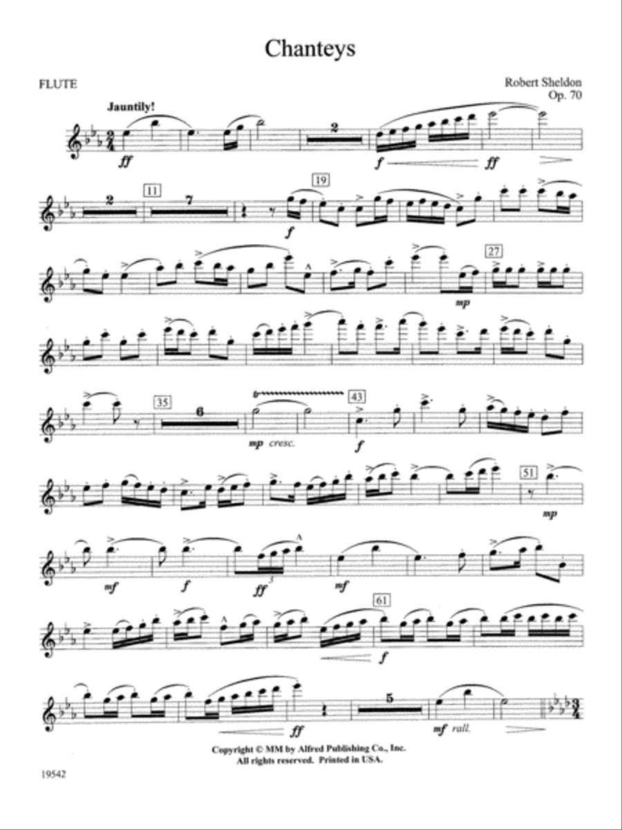 Chanteys: Flute Concert Band scores gallery preview page 1