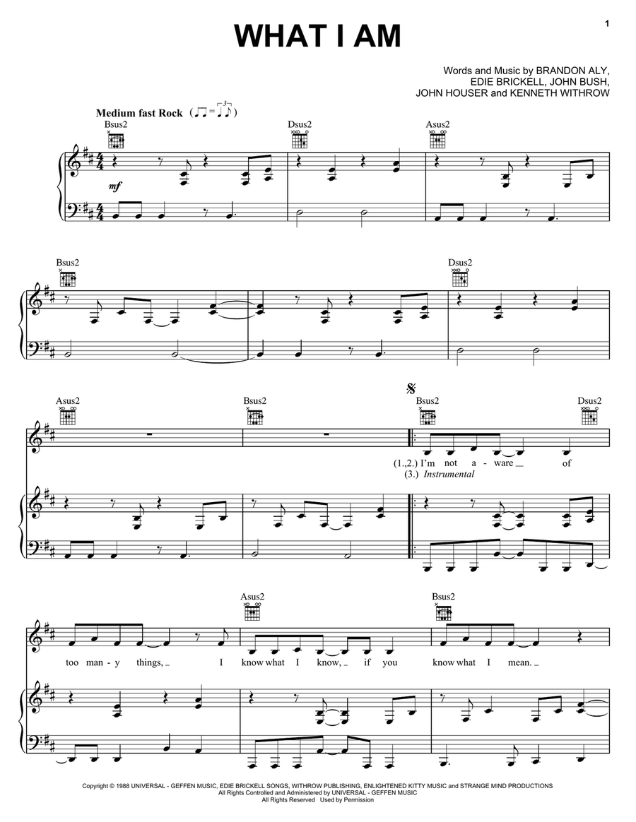 What I Am Piano, Vocal, Guitar scores gallery preview page 1