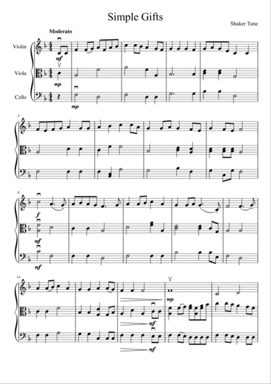 Simple Gifts Simple Gifts String Trio scores gallery preview page 2