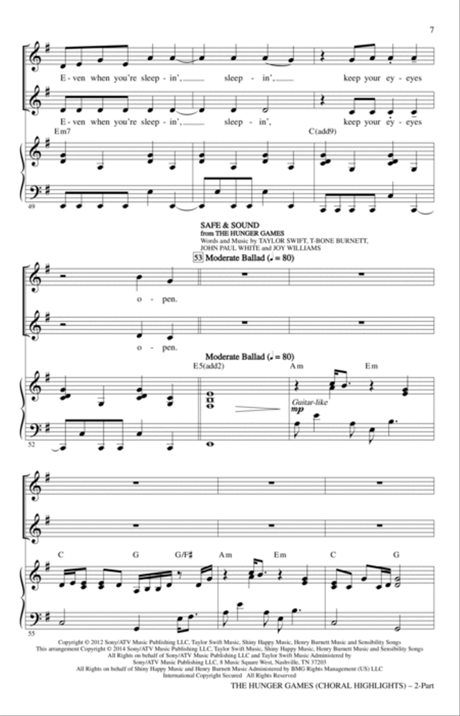 The Hunger Games (Choral Highlights) 2-Part scores gallery preview page 6