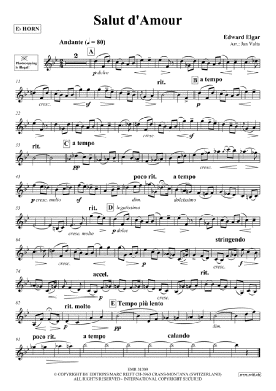 Salut d'Amour Salut d'Amour Horn scores gallery preview page 2