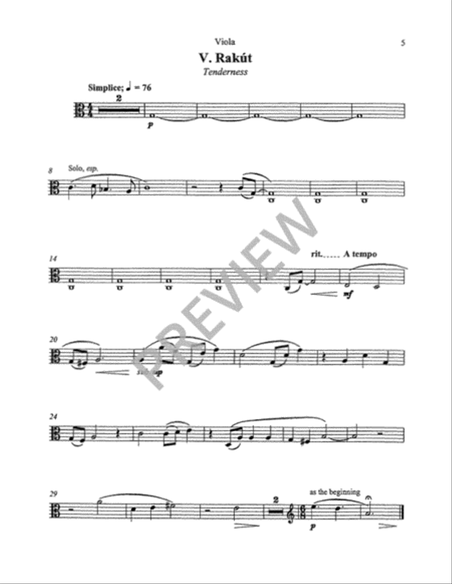 Five Hebrew Love Songs (String Parts) Choir scores gallery preview page 17