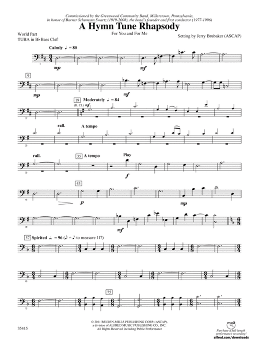 A Hymn Tune Rhapsody: (wp) B-flat Tuba B.C.