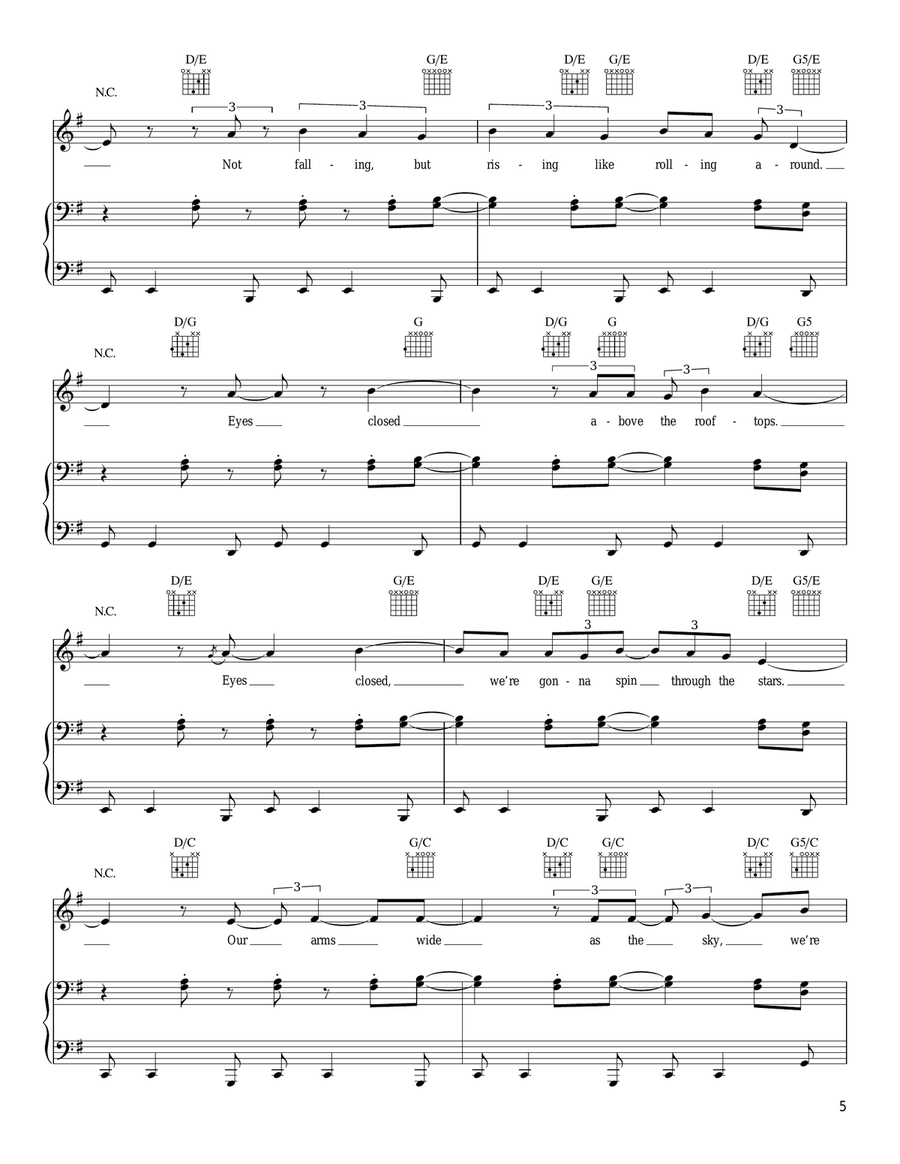 You & Me Piano, Vocal, Guitar scores gallery preview page 5