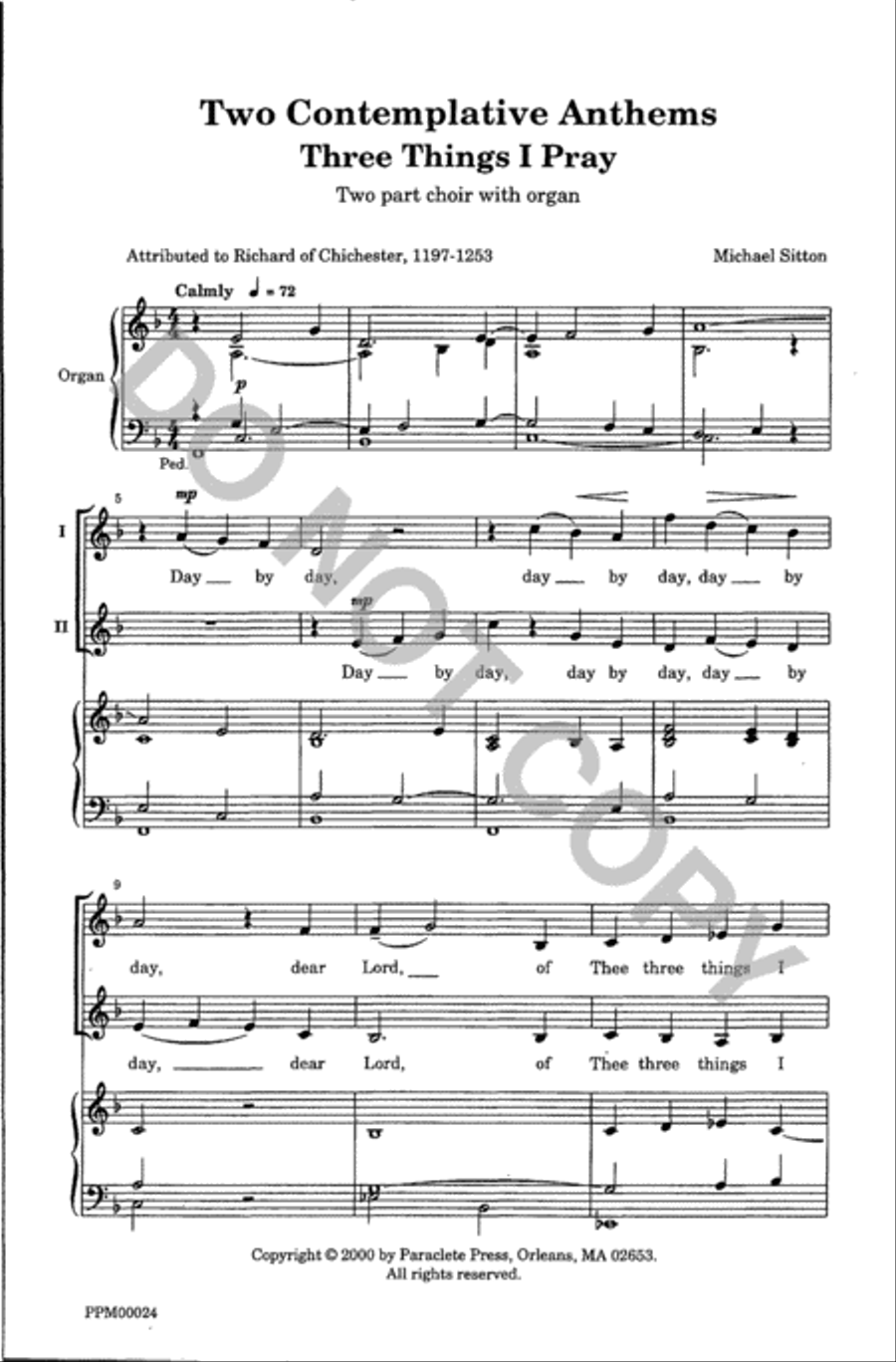 Two Contemplative Anthems Unison Choir scores gallery preview page 2
