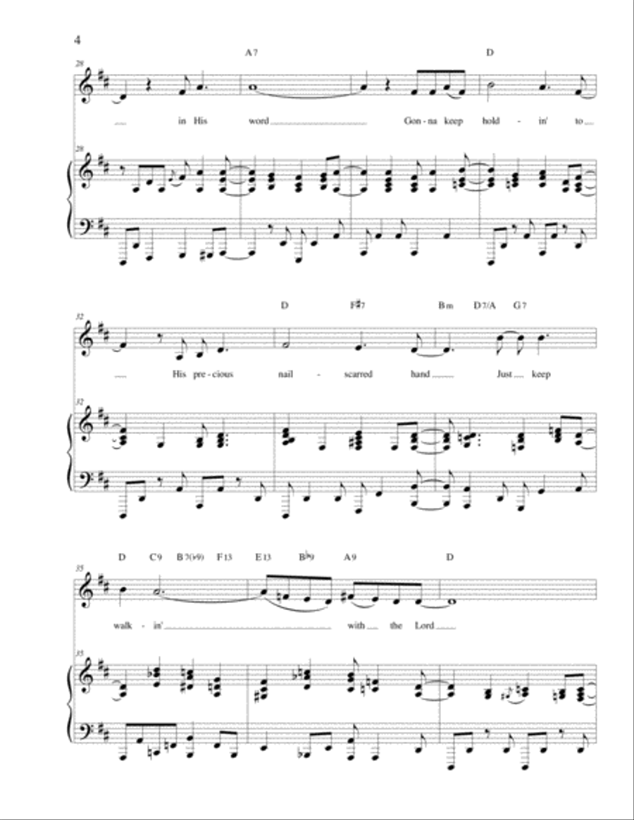 Walkin' With The Lord Walkin' With The Lord Piano, Vocal, Guitar scores gallery preview page 4
