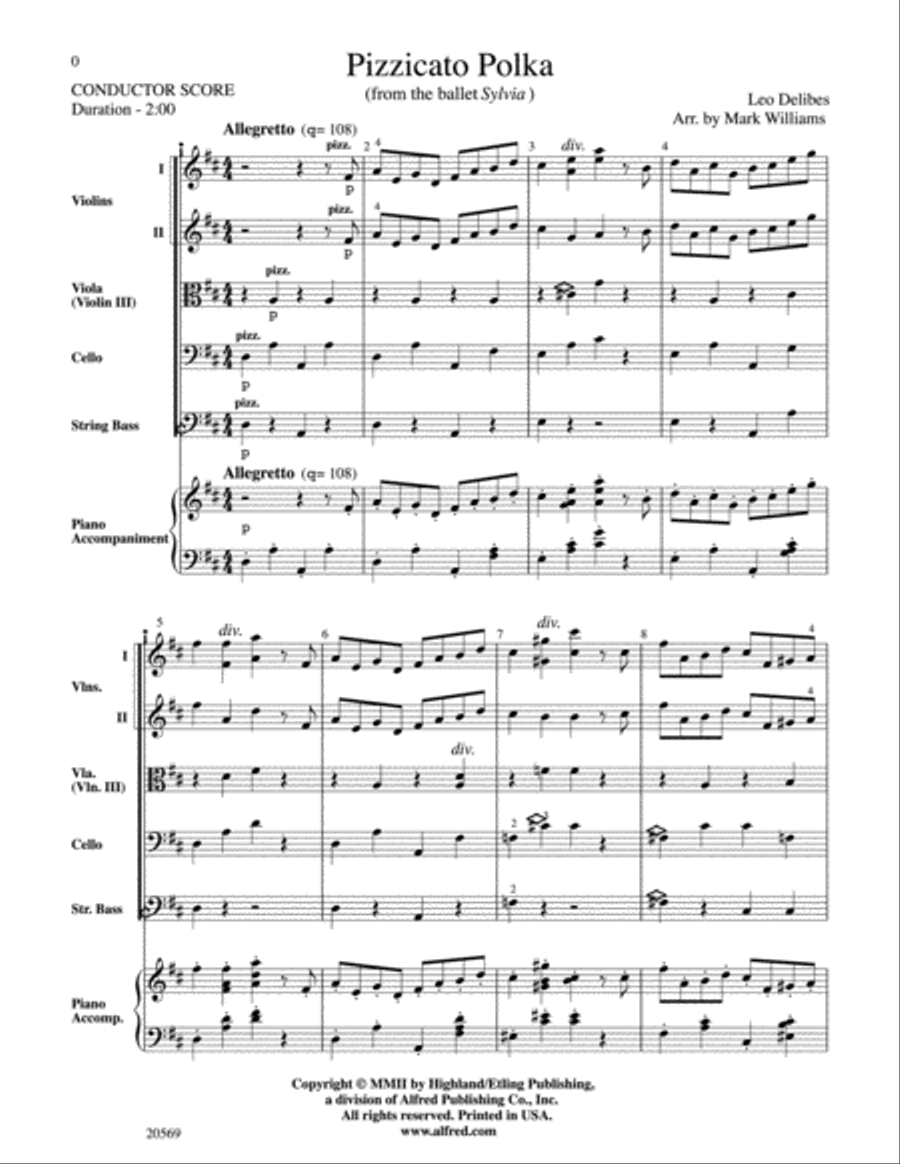 Pizzicato Polka String Orchestra scores gallery preview page 2