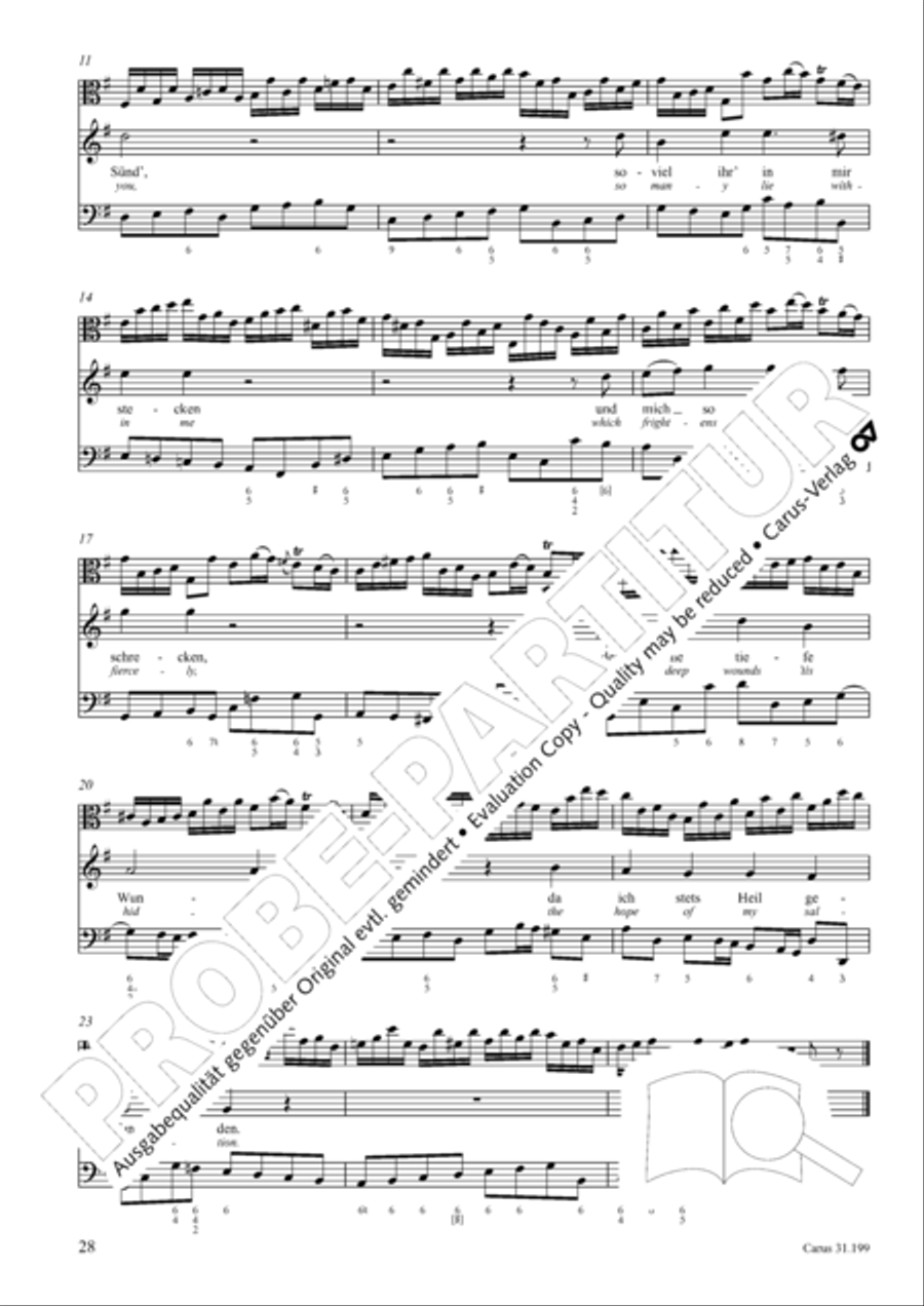 My heart is bathed in blood (Mein Herze schwimmt im Blut) Piccolo scores gallery preview page 29