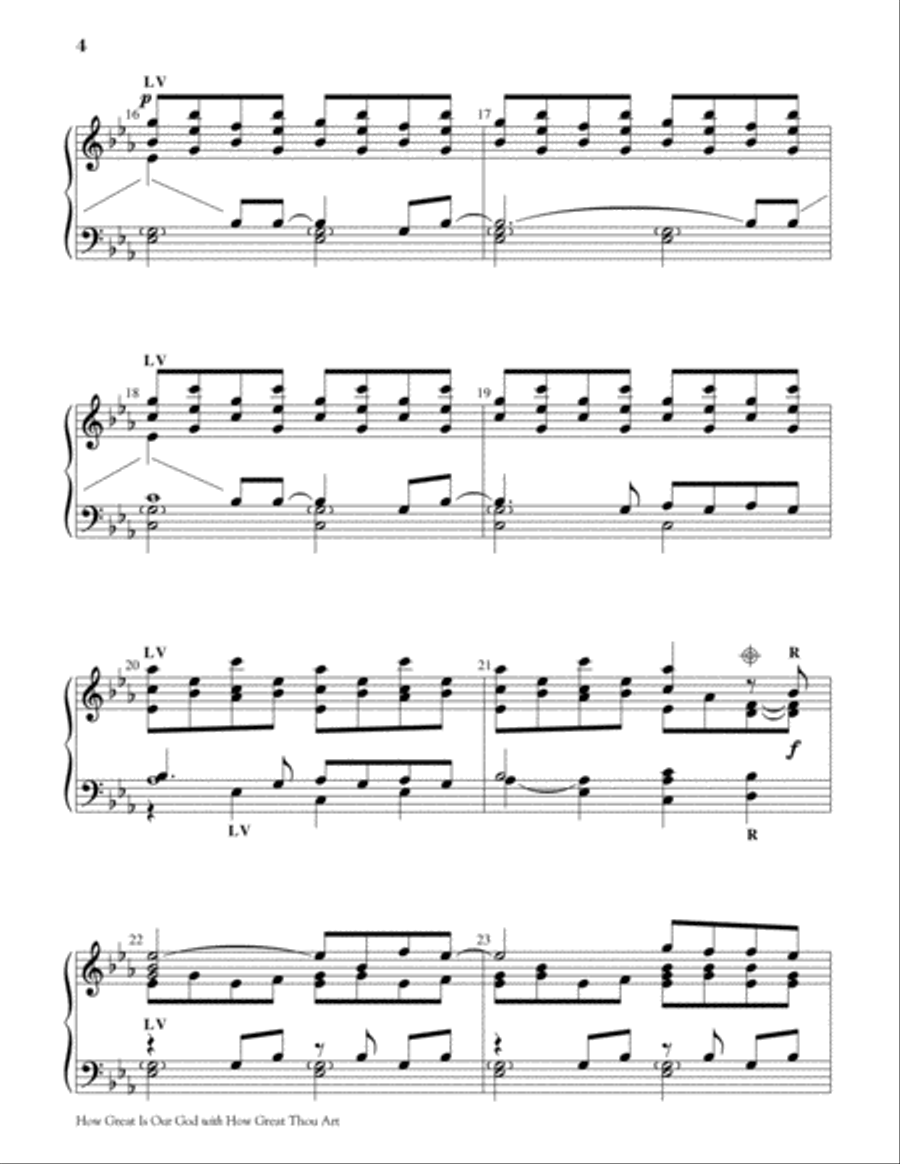 How Great Is Our God with How Great Thou Art 3-Octaves scores gallery preview page 4