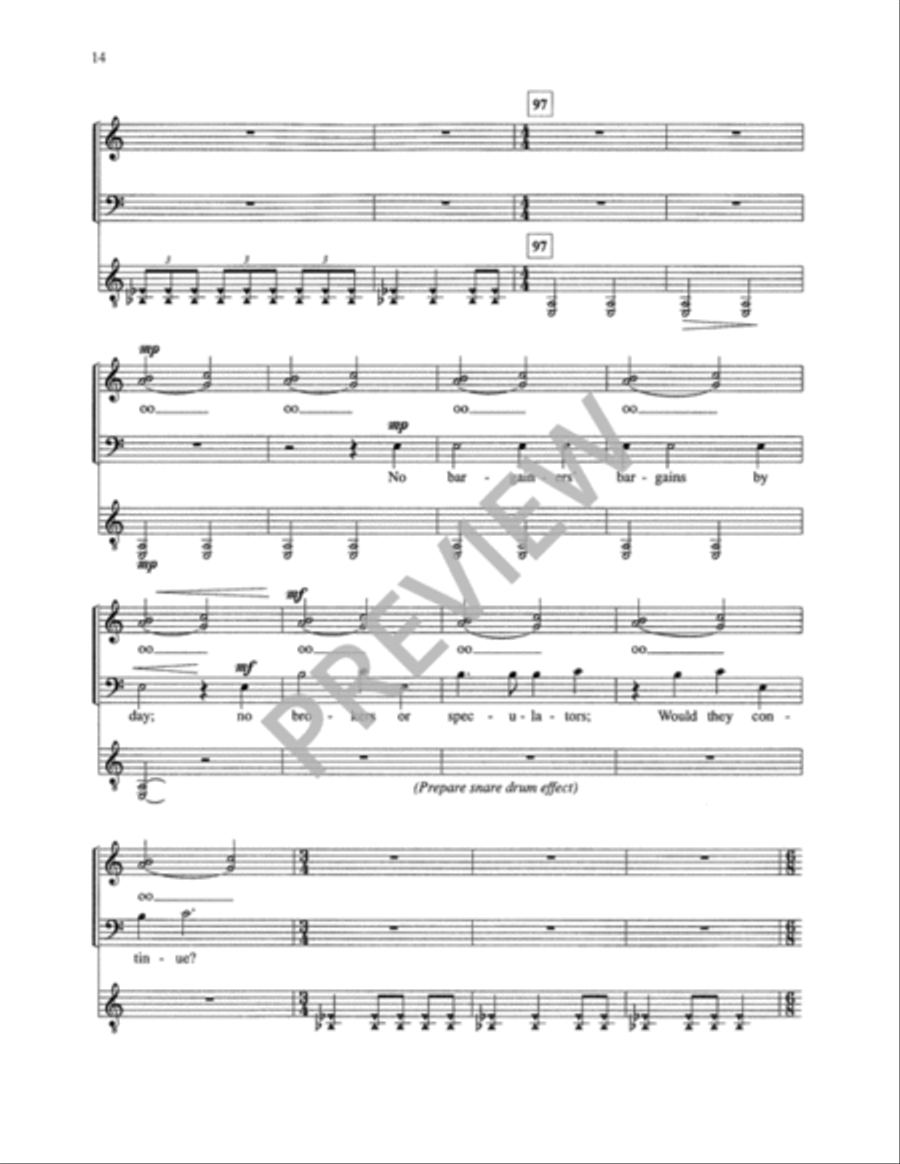 A Procession Winding Around Me (Vocal Score) 4-Part scores gallery preview page 16