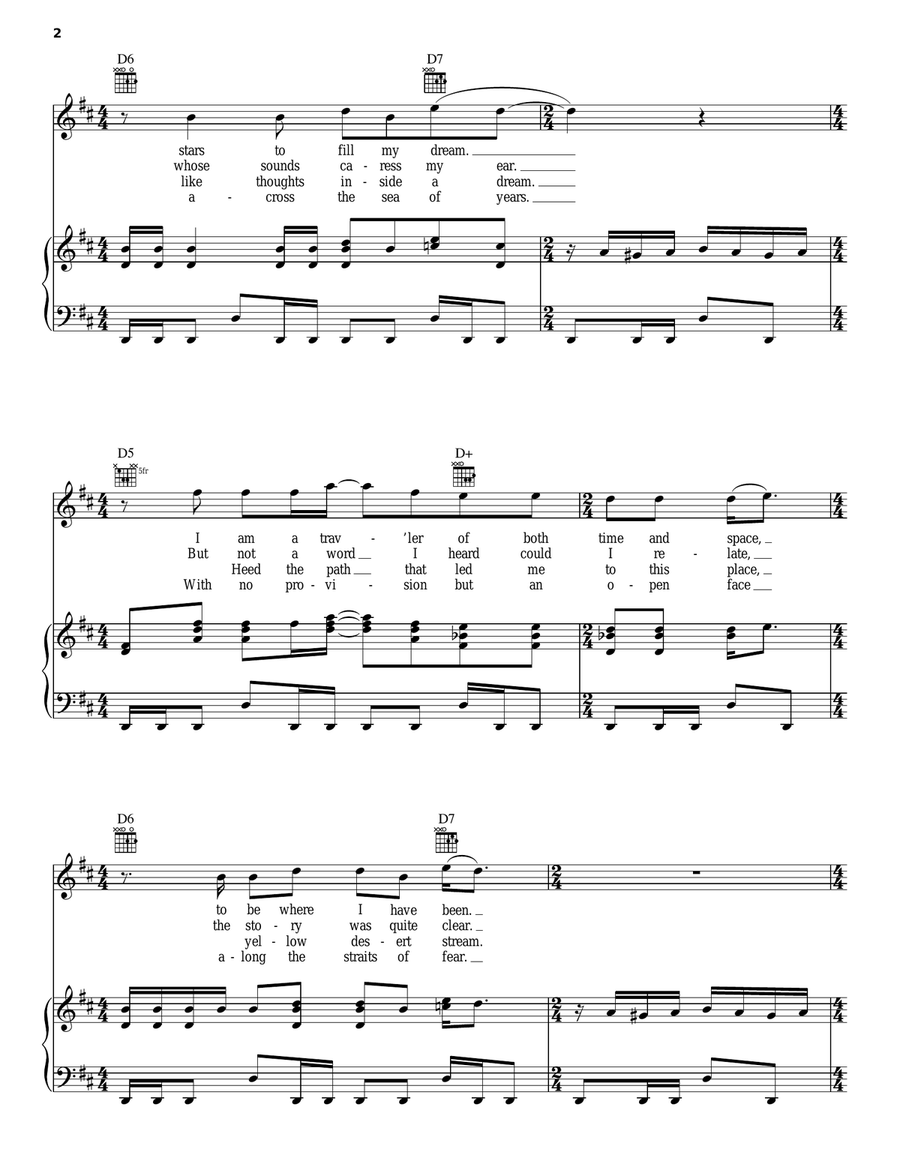 Kashmir Kashmir Piano, Vocal, Guitar scores gallery preview page 2