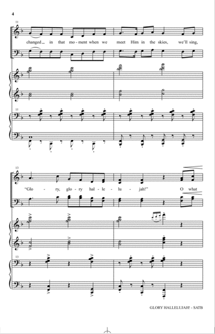 Glory Hallelujah! 4-Part scores gallery preview page 3