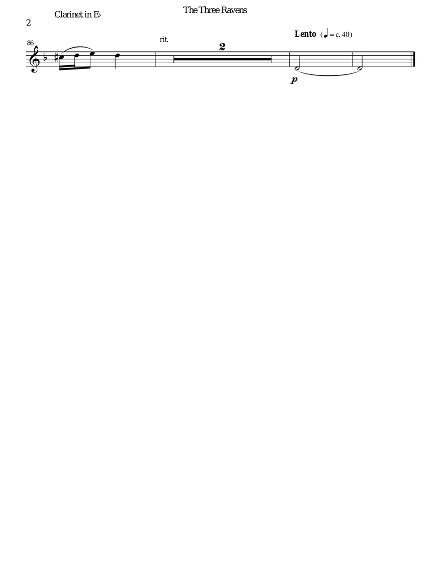 Variations on The Three Ravens for clarinet quintet Clarinet Quintet scores gallery preview page 6