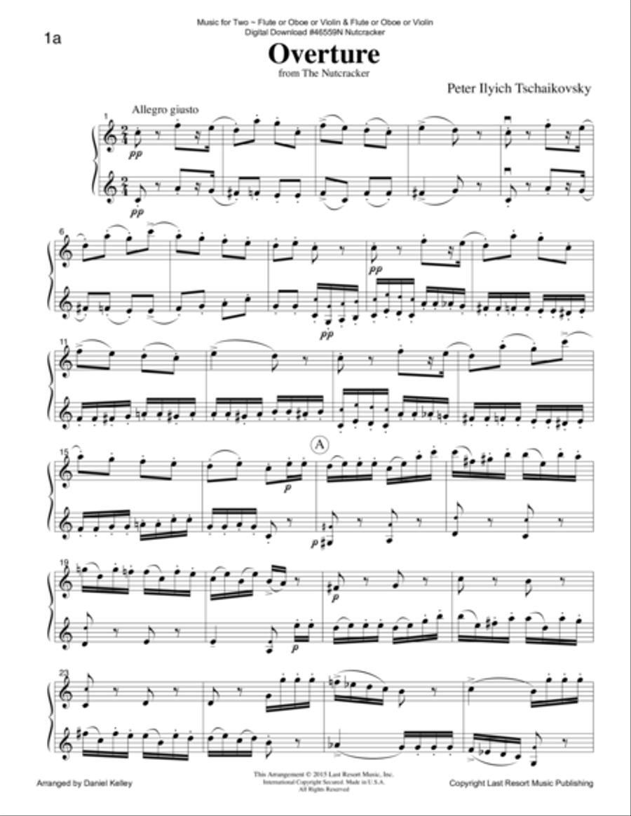 The Nutcracker - Duet - for Flute or Oboe or Violin & Flute or Oboe or Violin - Music for Two Small Ensemble scores gallery preview page 2