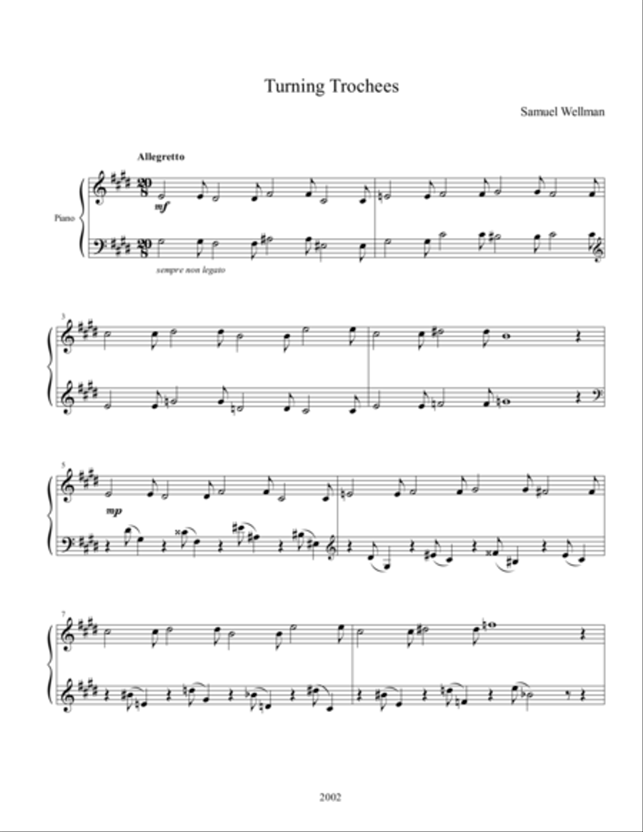 Turning Trochees Piano Solo scores gallery preview page 1