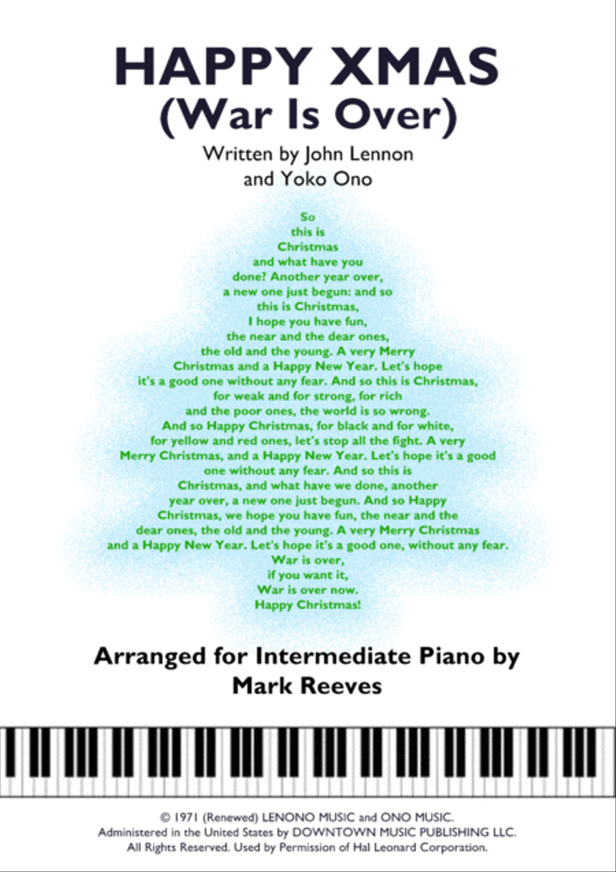 Happy Xmas (War Is Over) Piano Solo scores gallery preview page 1