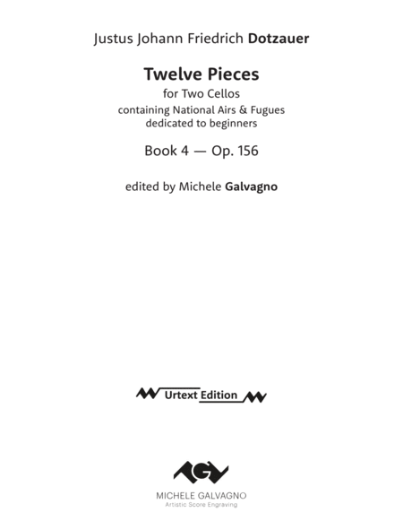 Twelve Pieces for two Cellos, containing National Airs & Fugues, Op. 156 image number null