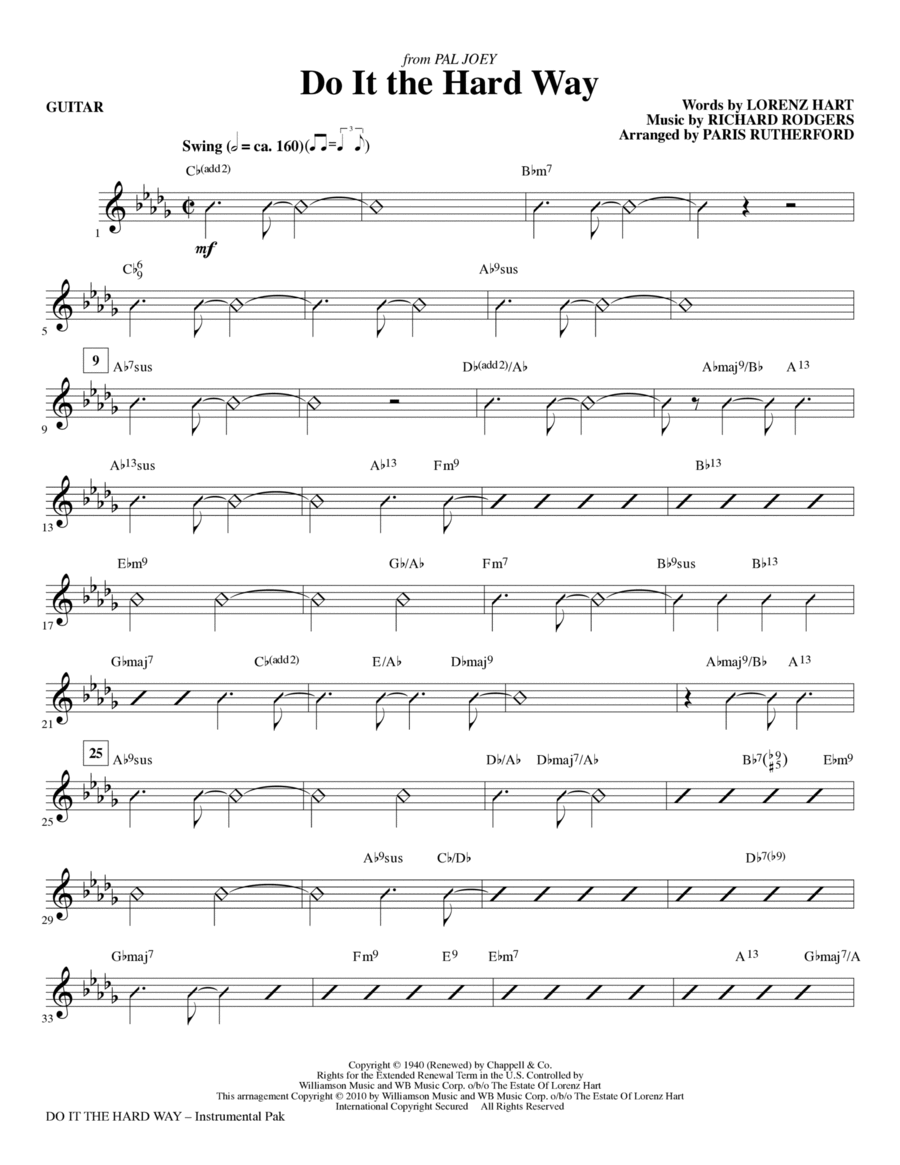 Do It The Hard Way (from Pal Joey) - Guitar Choir scores gallery preview page 1