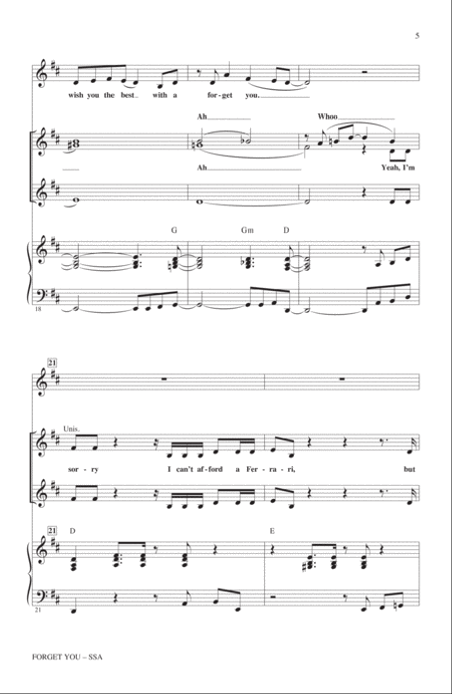 Forget You Forget You SSA scores gallery preview page 4