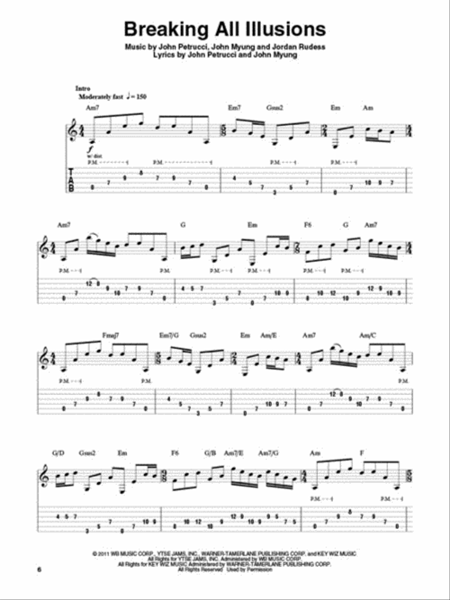 Dream Theater Guitar Tablature scores gallery preview page 3