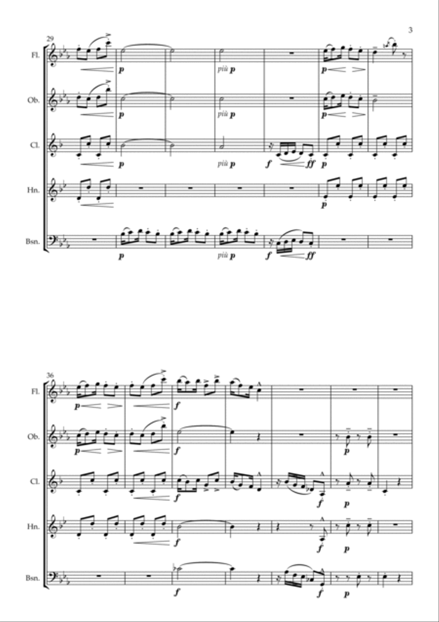 Cakewalk arranged for Wind Quintet Woodwind Quintet scores gallery preview page 5
