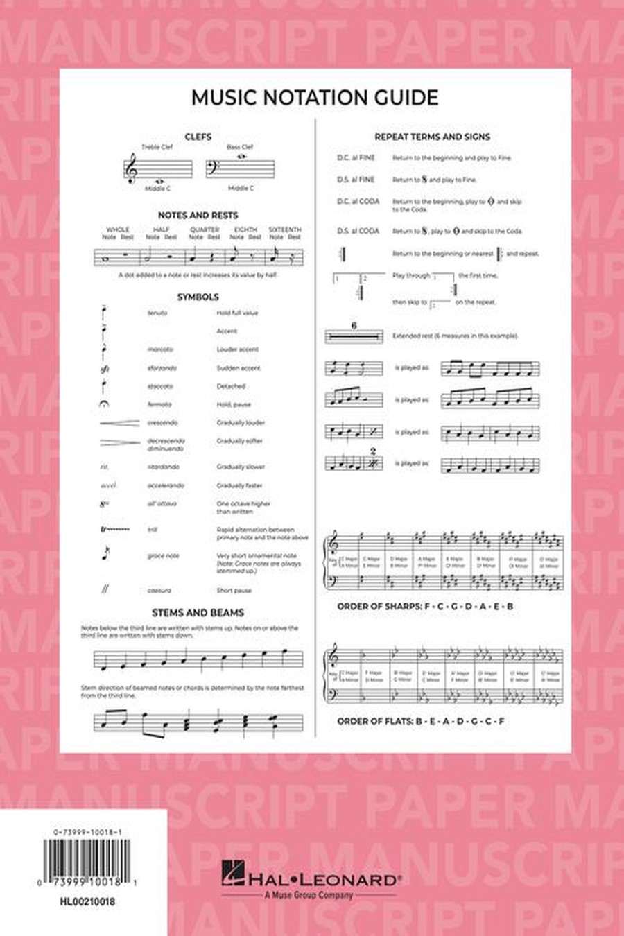 Deluxe Wirebound Premium Manuscript Paper (Pink Cover) Staff Paper scores gallery preview page 4