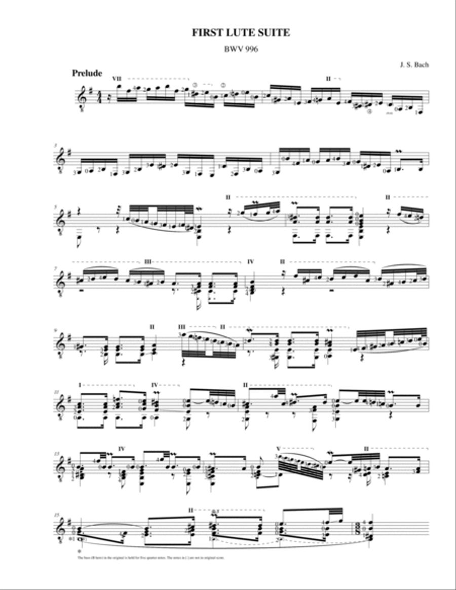 Bach Lute Works for Guitar.. BWV 995 to 1000, and 1006a Lute scores gallery preview page 2