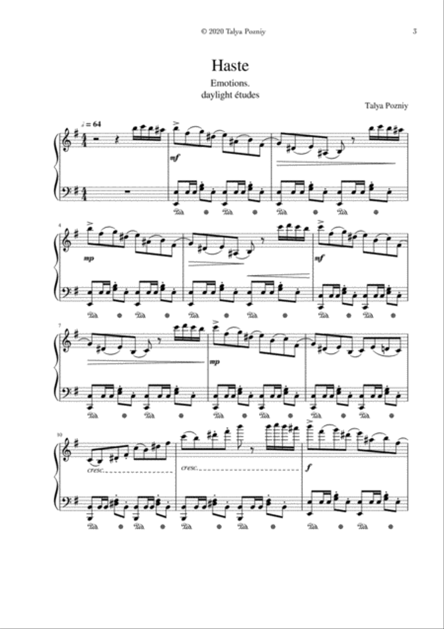 Emotions. Daylight Etudes. by Talya Pozniy Piano Method scores gallery preview page 3
