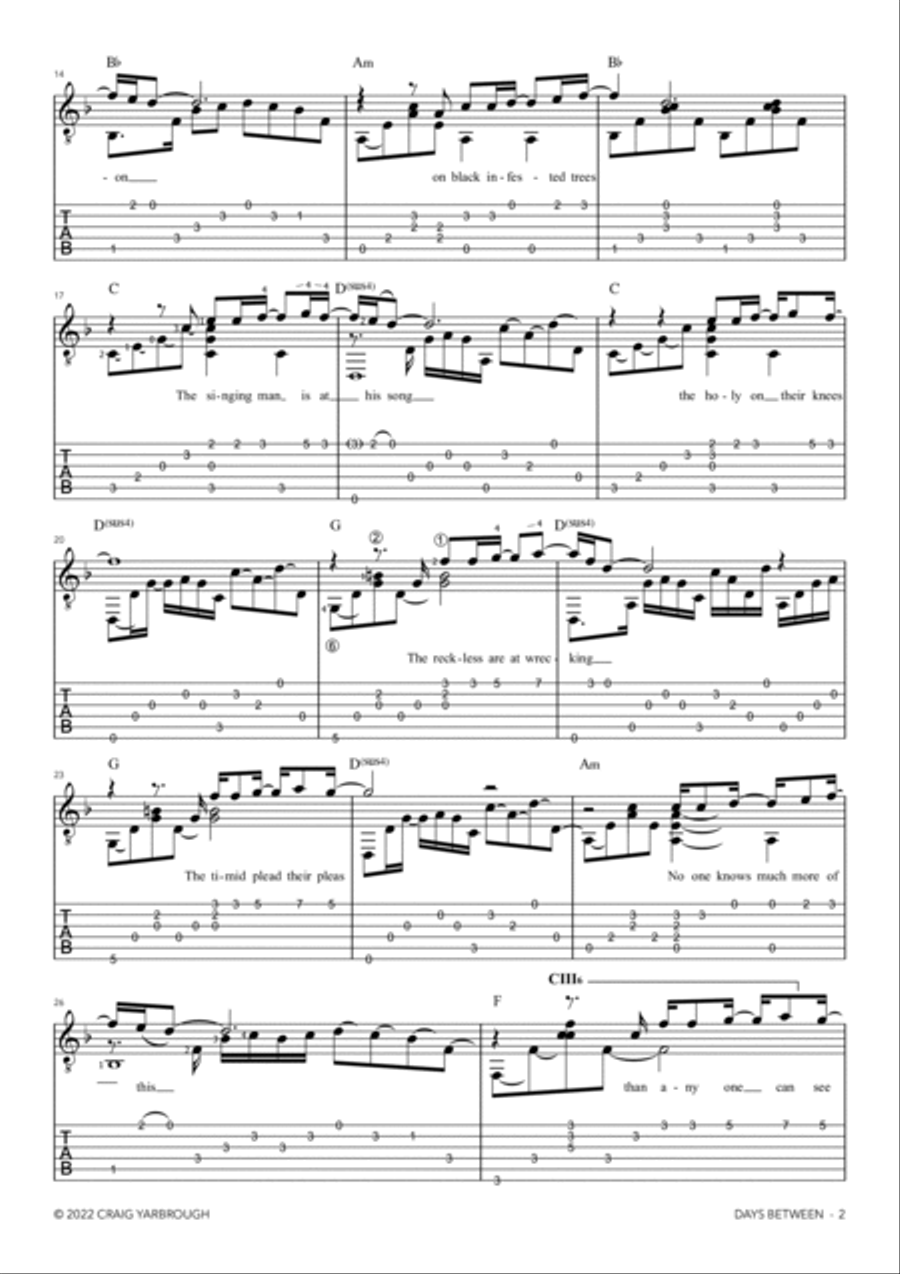 Days Between Acoustic Guitar scores gallery preview page 2