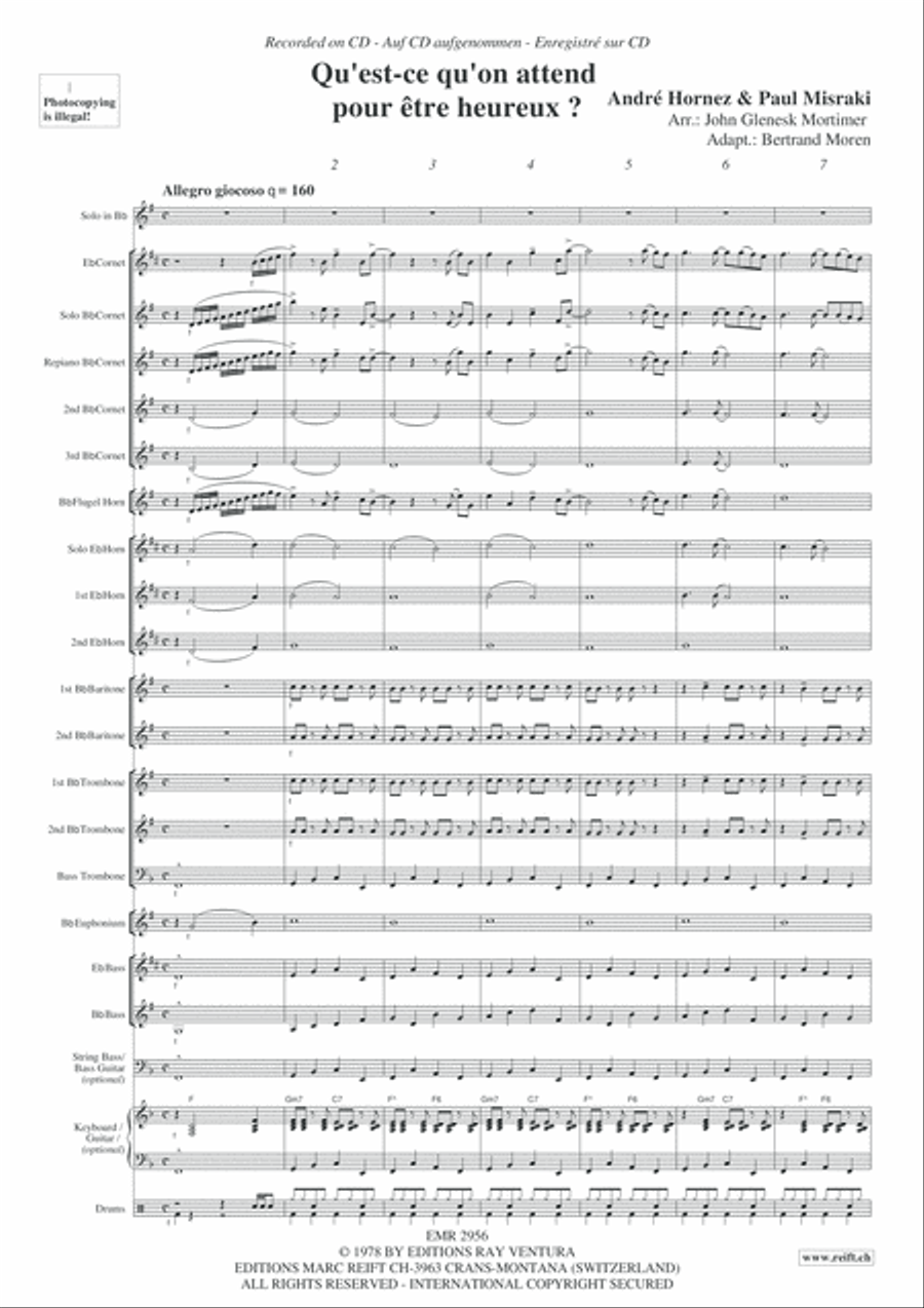 Qu'est ce qu'on attend pour etre heureux Brass Band scores gallery preview page 4