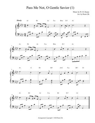 [Pass Me Not, O Gentle Savior] Favorite hymns arrangements with 3 levels of difficulties for beginne