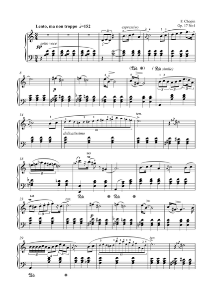 Chopin Mazurka, Op. 17 No. 4