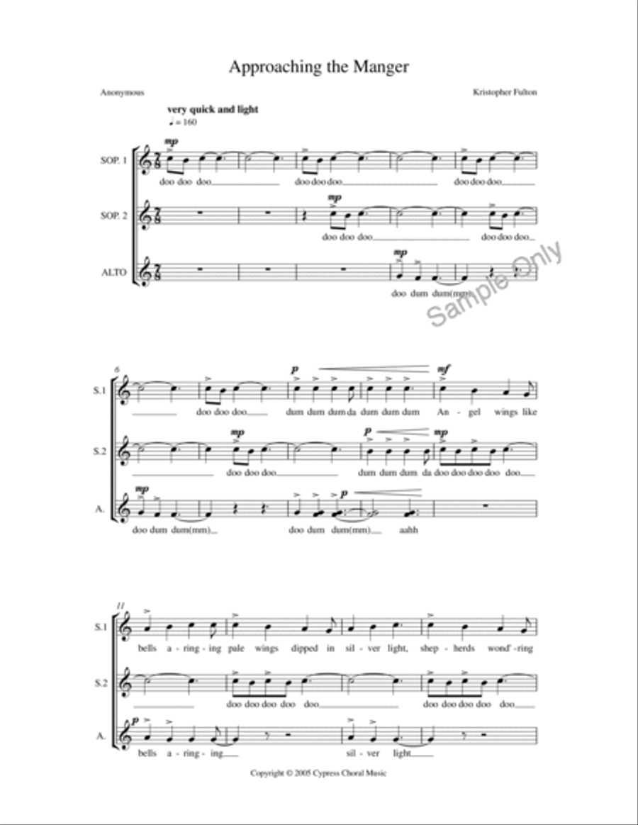 Approaching The Manger Approaching The Manger SSATB scores gallery preview page 2