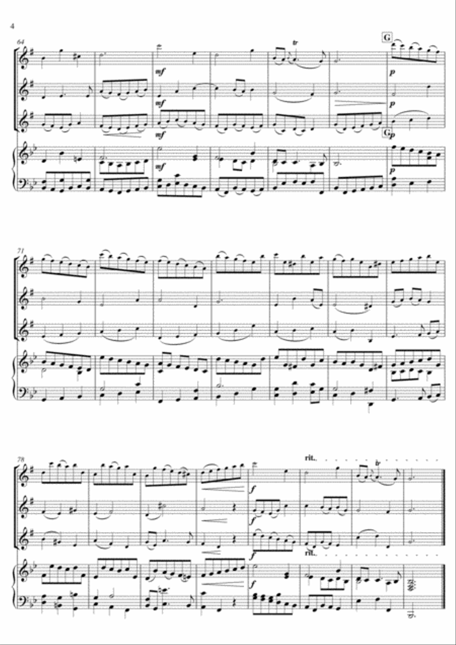 G. F. Handel - Aria (saxophone trio & piano) Alto Saxophone scores gallery preview page 4