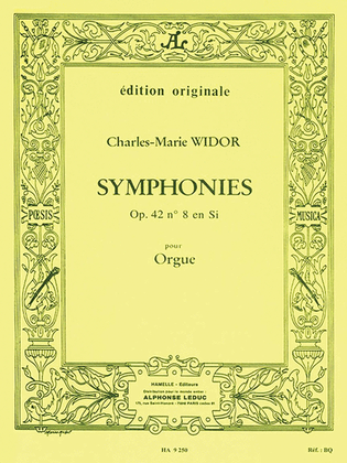 Book cover for Widor Symphonie No8 Op42 Organ Book