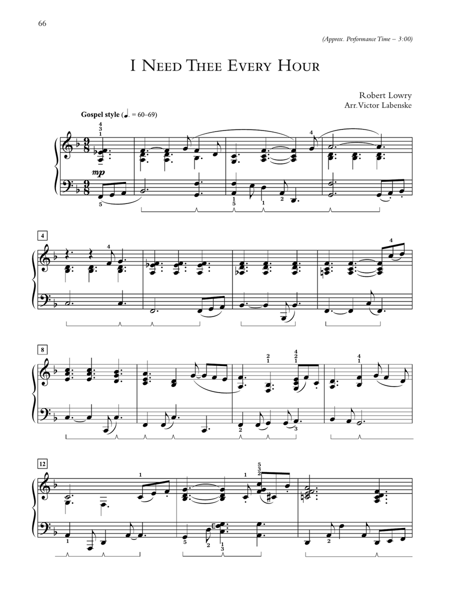 I Need Thee Every Hour - Piano Solo Piano Solo scores gallery preview page 1