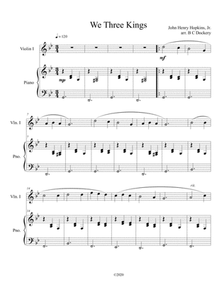 Book cover for We Three Kings (violin solo) with optional piano accompaniment