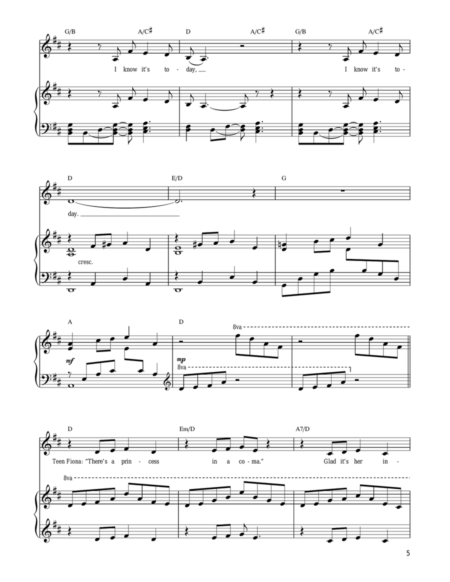 I Know It's Today Piano, Vocal, Guitar scores gallery preview page 5