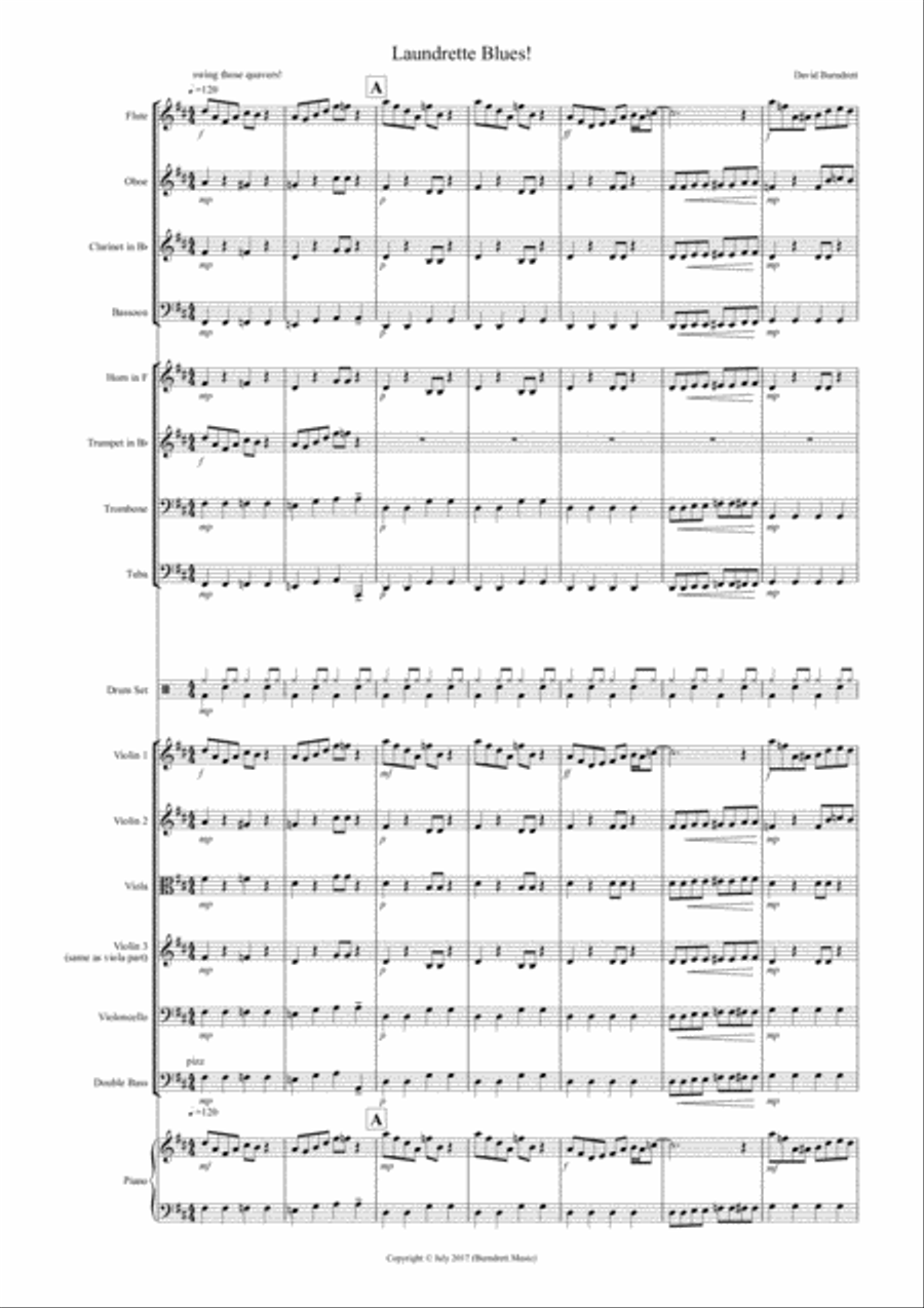 Laundrette Blues! for School Orchestra Full Orchestra scores gallery preview page 1