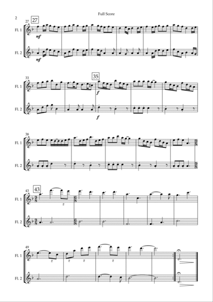 He's A Pirate He's A Pirate Flute Duet scores gallery preview page 2