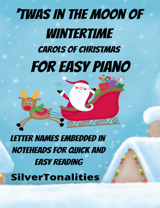 Book cover for ‘Twas In the Moon of Wintertime Carols of Christmas for Easy Piano