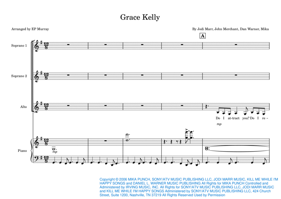 Grace Kelly SSA scores gallery preview page 1