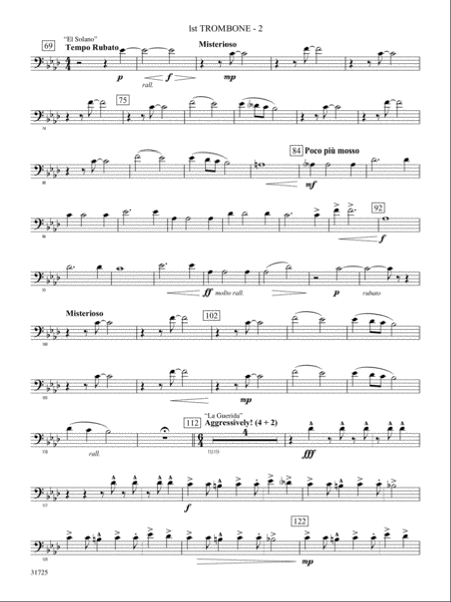 Iberian Escapades: 1st Trombone Concert Band scores gallery preview page 2