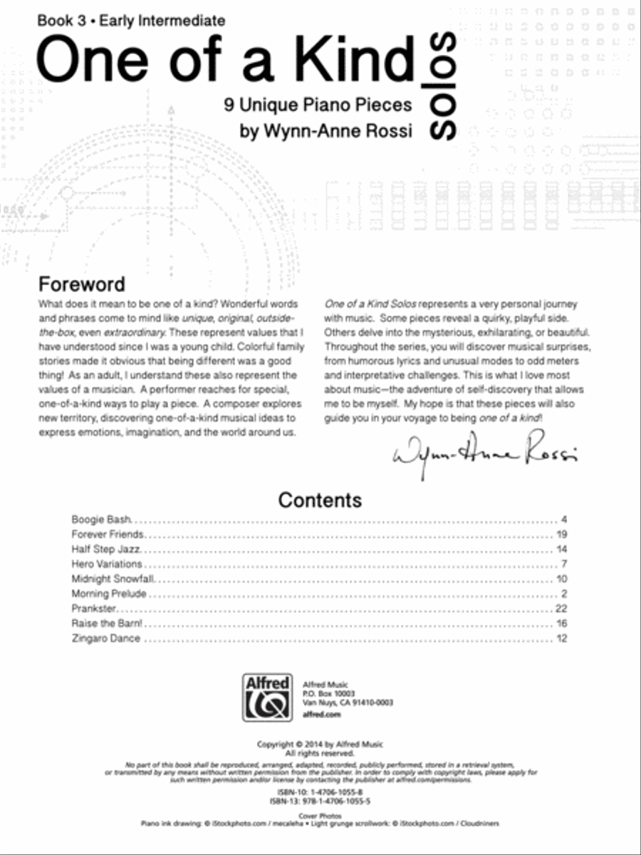 One of a Kind Solos, Book 3 Piano Solo scores gallery preview page 2