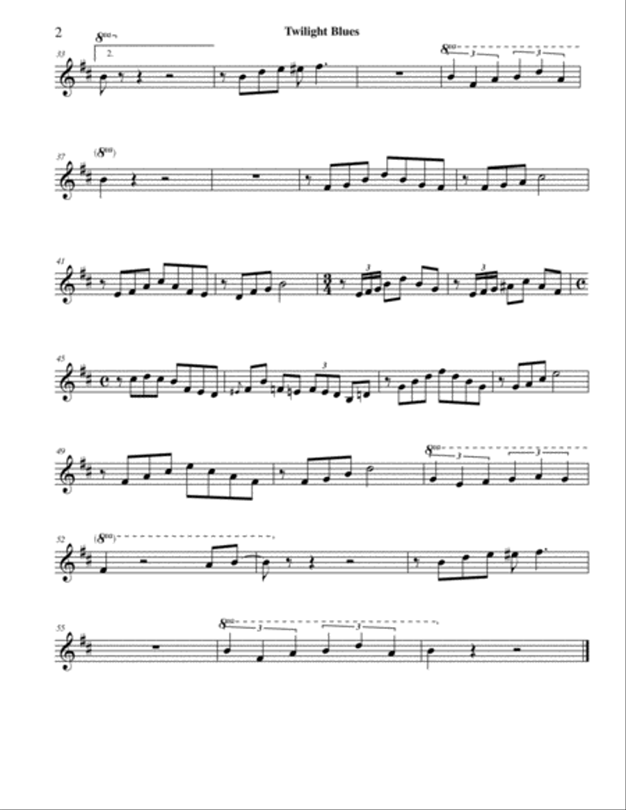 Twilight Blues - Two Tenor Saxes and Piano Jazz Ensemble scores gallery preview page 4