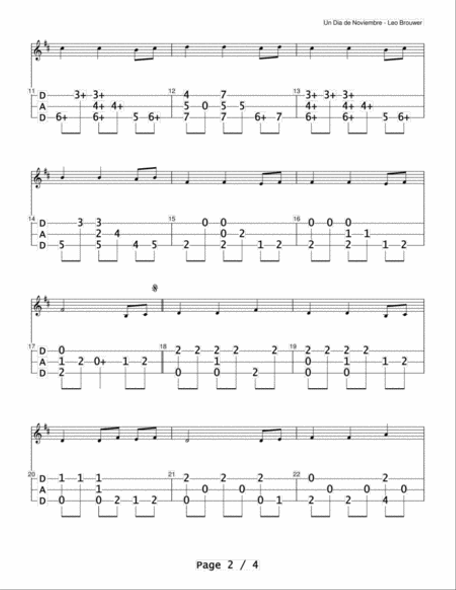 Un Dia De Noviembre Dulcimer scores gallery preview page 2
